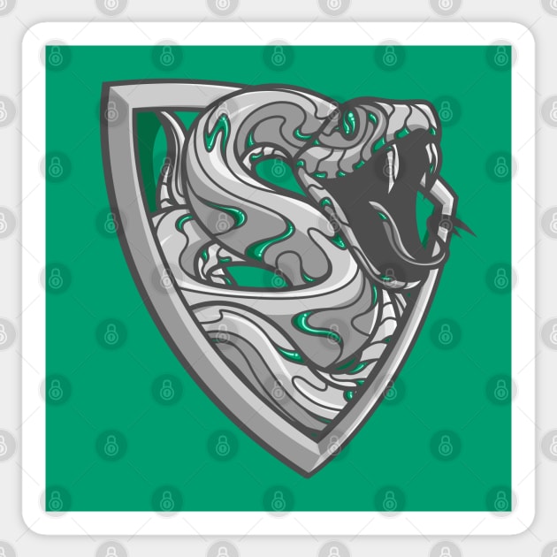 silver and emerald serpent shield of ambition Sticker by FamiFriki_V